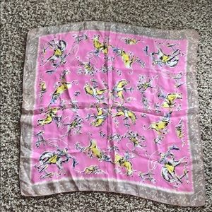 Western Bronco Pink Silk Wild Rag Scarf